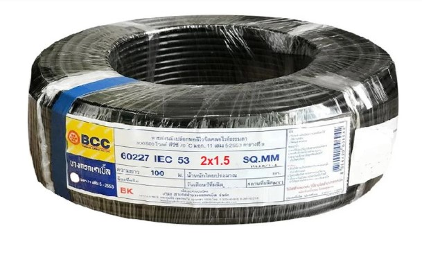 สายไฟVCT 2 X 1.5 MM. สีดำ ; BCC