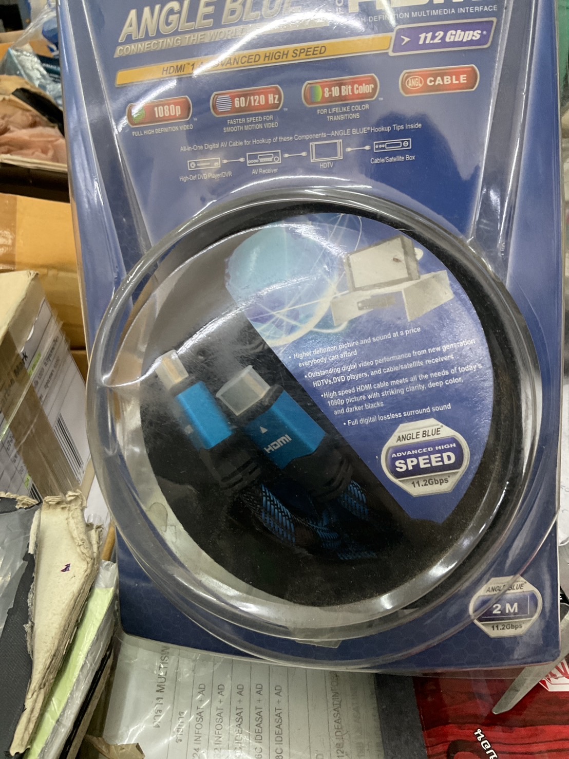 สายHDMI M-M 2 M. แบบกลม ; ANGLE BLUE