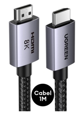 สายHDMI M-M 1 M. V2.1, 8K (ALU); UGREEN / 25908 / HD171-1M