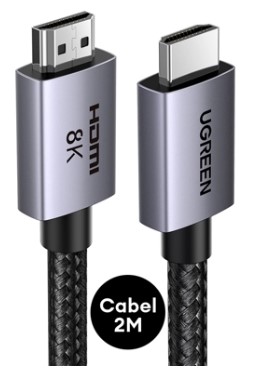 สายHDMI M-M 2 M. V2.1, 8K (ALU); UGREEN / 25910 / HD171-2M