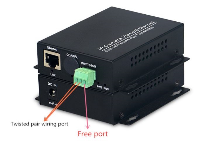 10/100 RJ45 LAN TO Twisted Pair 2 km.ขยายระยะสายแลนด้วยสายไฟ ( ไม่รวม Adapter ) ; OEM-PBA / CV2135
