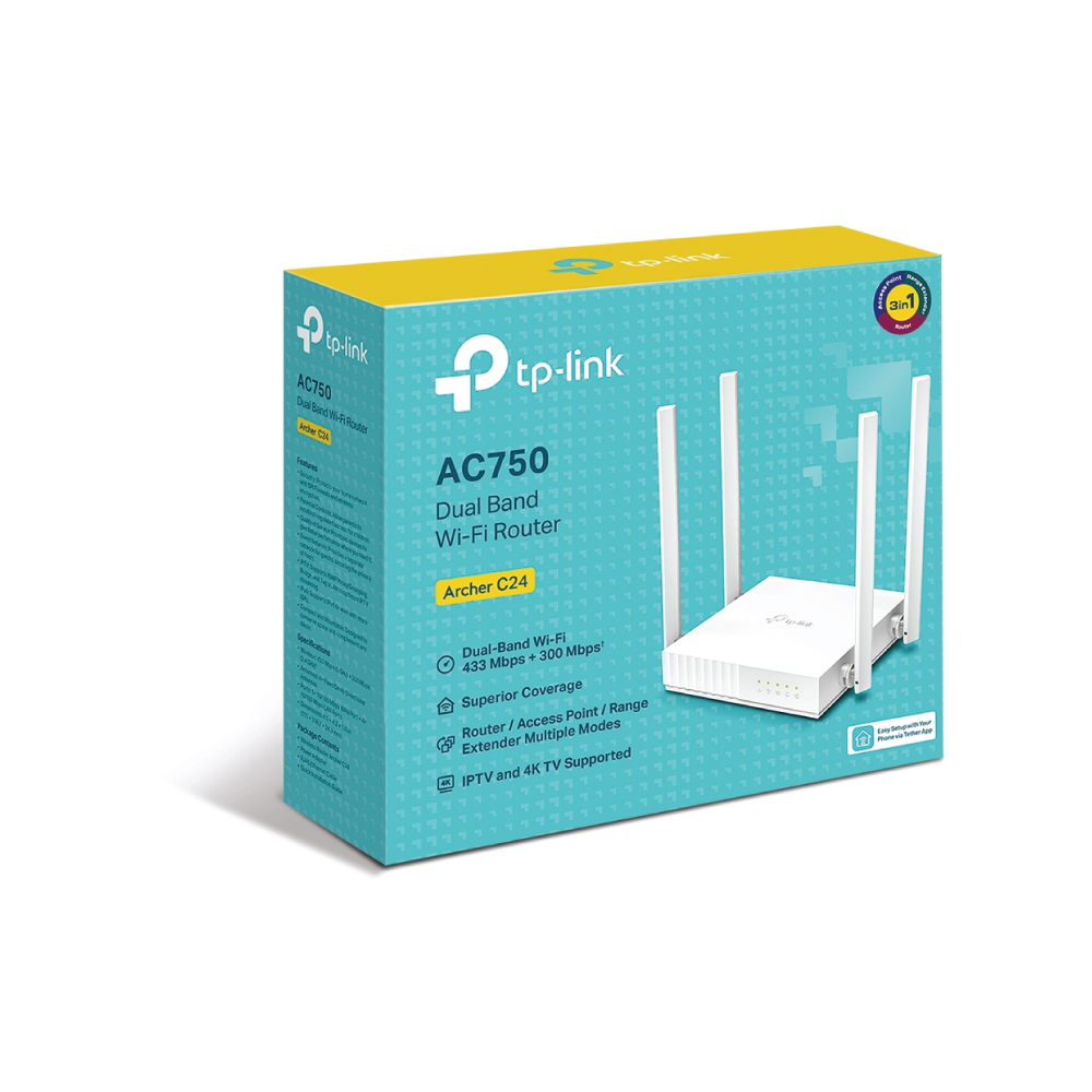 AC750 GIGABIT ROUTER WIRELESS DUAL BAND(2.45 GHz + 5 GHz) ; TP-LINK / ARCHER-C24
