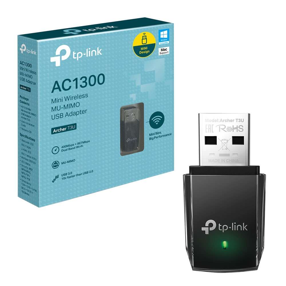 AC1300 DUAL BAND MINI WIRELESS USB ADAPTER ( USB Wireless ) ; TP-LINK / ARCHER-T3U