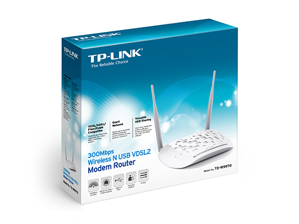 300Mbps Wireless N USB VDSL2 Modem Router ; TP-LINK / TD-W9970