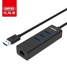 3.0 USB TO LAN + 3.0 USB HUB 3 PORT ; UNITEK / Y-3083BK