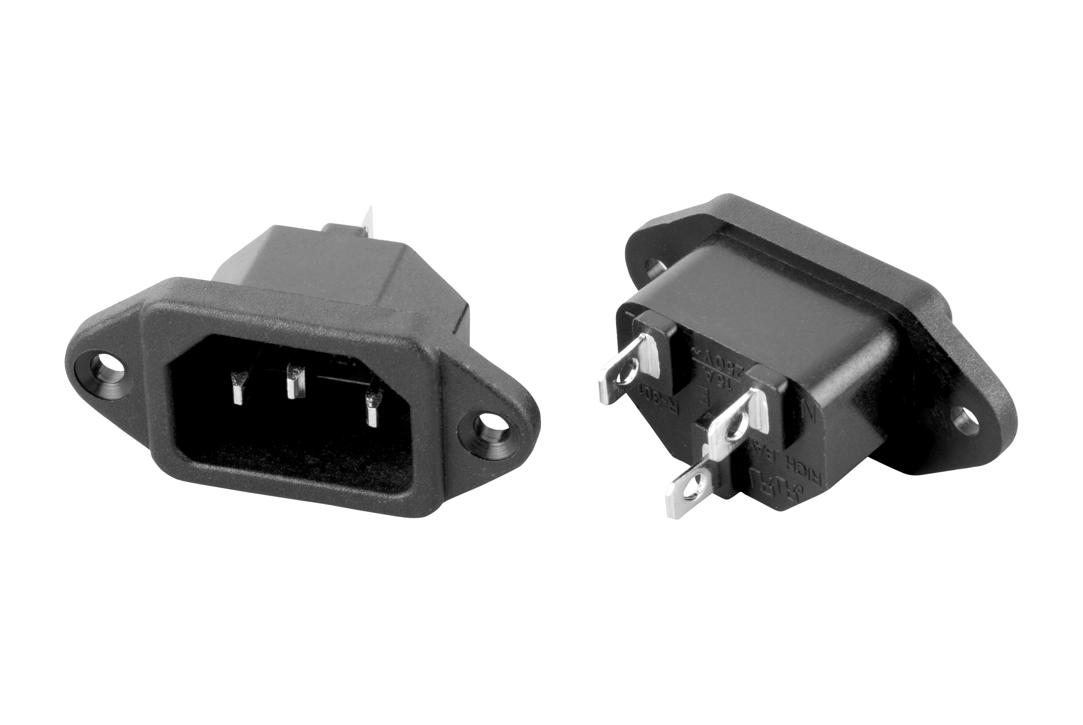 ปลั๊กAC ตัวผู้ 3 ขา ติดแท่นขันน๊อต AC-7050, PAC-R-301B00
