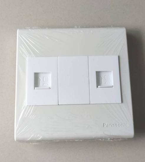 ชุดหน้ากากRJ45 CAT6 x 2 ช่อง ( ใช้กล่อง 3 x 3 นิ้ว ) ; OEM-MA