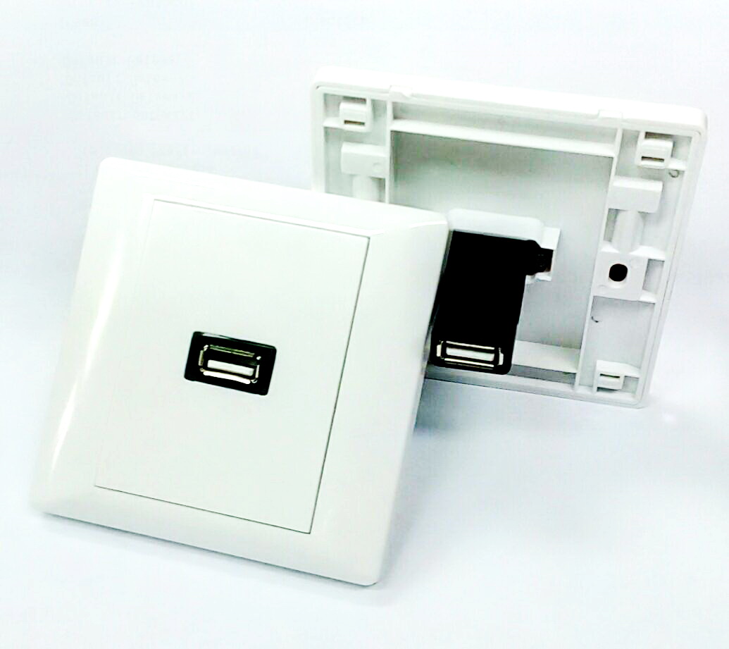 ชุดหน้ากากUSB F-F ตัวตรงสีดำ ( ใช้กล่อง 3 x 3 นิ้ว ) ; C/N