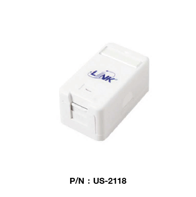 ตลับสายแลนRJ45, RJ11เมีย 1 ช่อง แบบมีกันฝุ่น( ไม่รวมหัว RJ45, RJ11 เมีย ) ; LINK / US-2118