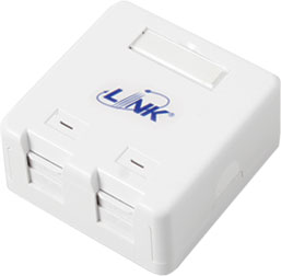 ตลับสายแลนRJ45เมีย 2 ช่อง แบบมีกันฝุ่น( ไม่รวมหัว RJ45 เมีย ) ; LINK / US-2119