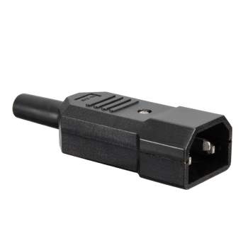 ปลั๊กAC POWER UPSตัวผู้ ต่อสายท้ายปลอกยางเรียบ ; PK / MX514 / IEC-320-C14 (ซินโดม 39197)