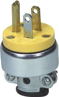 ปลั๊กอีเกิ้ลตัวผู้ 2P+G 15A. 125V. ขาตรง, สีเงิน ; COOPER / 2867