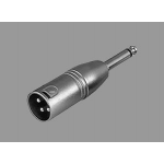 ปลั๊ก XLR ตัวผู้ 3 ขา - ปลั๊กโฟนโมโน 1/4" ตัวผู้, สีเงิน ; LIDGE / YM086
