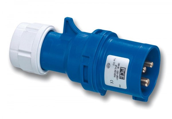 ปลั๊กเพาเวอร์ตัวผู้ 2P+E 16A 230V, IP44 ; PCE / 013-6V