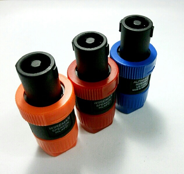 ปลั๊กสปีคคอน ตัวผู้ติดสาย คละสี ; WIREMAN / NL4FC