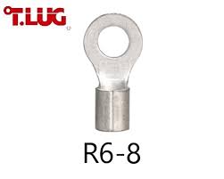 หางปลากลมเปลือย R6-8 สายไฟ 6 mm. x รู 8.4 mm. ; TLUG / R6-8