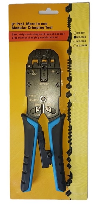 คีมเข้าหัว 3 หัว RJ45, RJ50 ( 8P, 10P), RJ12( 6P, 6C ), RJ11( 4P, 4C ) ; OEM / HT200R