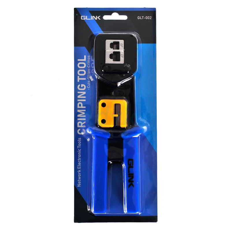 คีมเข้าหัวทะลุ RJ45( 8P, 8C ), RJ12( 6P, 6C ), RJ11( 4P, 4C ) ; GLINK / GLT-002 / 18942