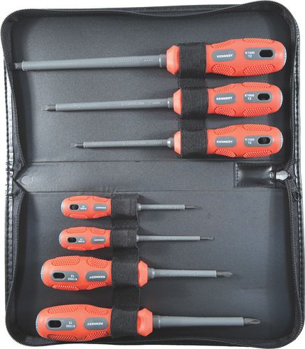 ชุดไขควงกันไฟVDE DUAL GRIP SCREWDRIVER 1000V, 7ตัว-ชุด ; KENNEDY / KEN-572-8000K