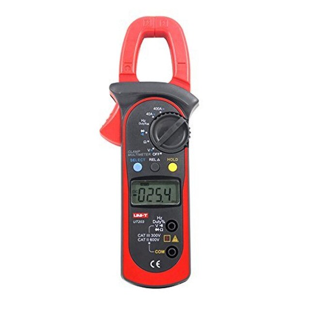 Digital Clamp Meter แบบดิจิตอลหนีบโอห์มDMMซีโวลต์มิเตอร์ AC ปัจจุบัน 400A gB0636 ; UNI-T / UT-203