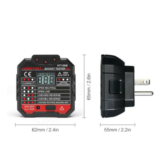 ชุดทดสอบแรงดันไฟฟ้า เช็คกราวด์ เทสกราวด์ ; HABOTEST / HT-106B