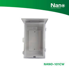 ตู้พลาสติกกันน้ำมีหลังคาฝาใส 209.5 x 318 x 151 mm. ( 8 x 12.5 x 6" ) สีขาว ; NANO / NANO-101CW