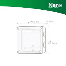 กล่องพลาสติกกันน้ำ 4 X 4 X 2.5 นิ้ว( 109.5 x 109.5 x 59.8 mm. ) สีขาว (ฝาใส) ; NANO / NANO-202CW