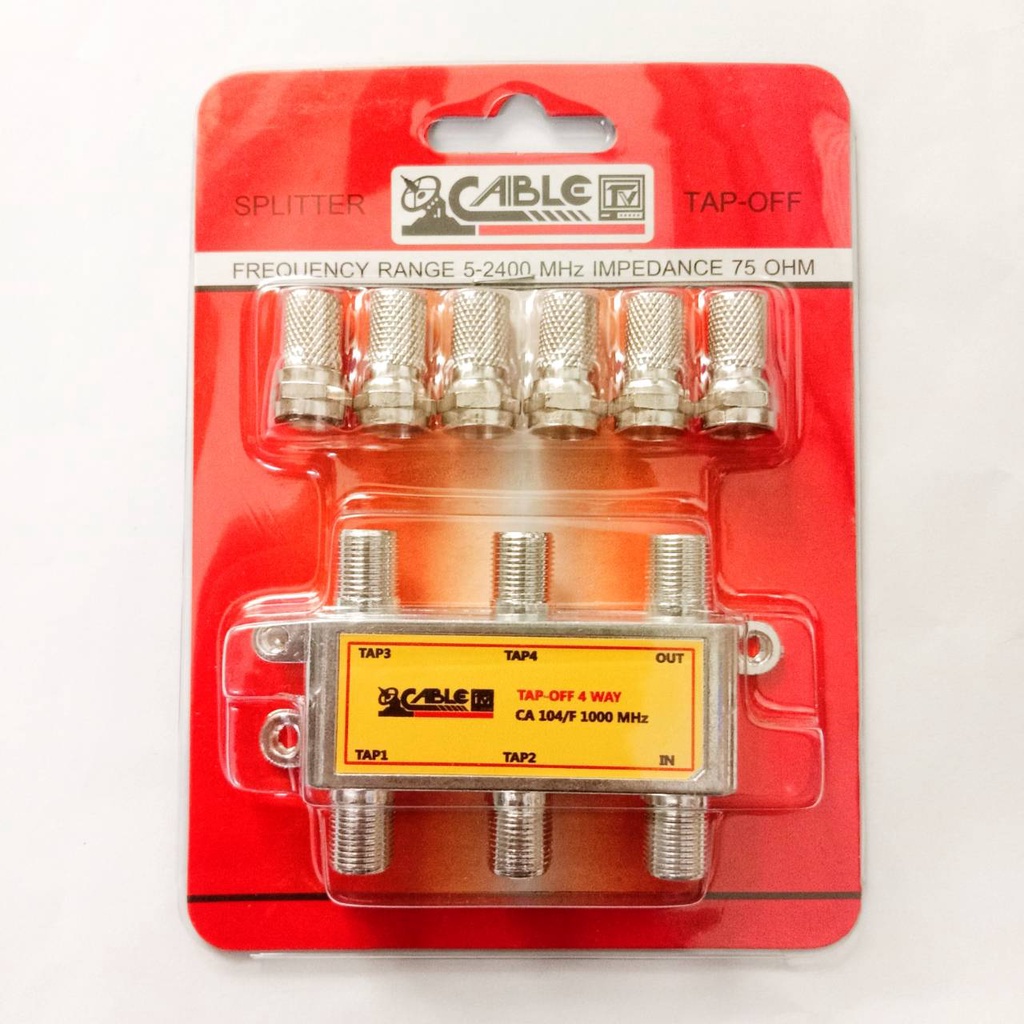 สปลิตเตอร์TAP-OFFแยกสัญญาณRF 4 ทาง ; CABLE / CA-104F