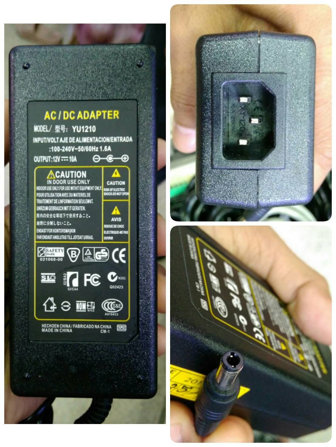 ADAPTER 12VDC 10A ; CN / YU1210