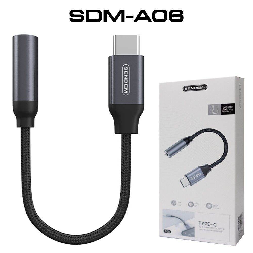 สาย TYPE-C TO 3.5MM. JACK ADAPTER. ; SENDEM / 22690 / SDM-A06 Black
