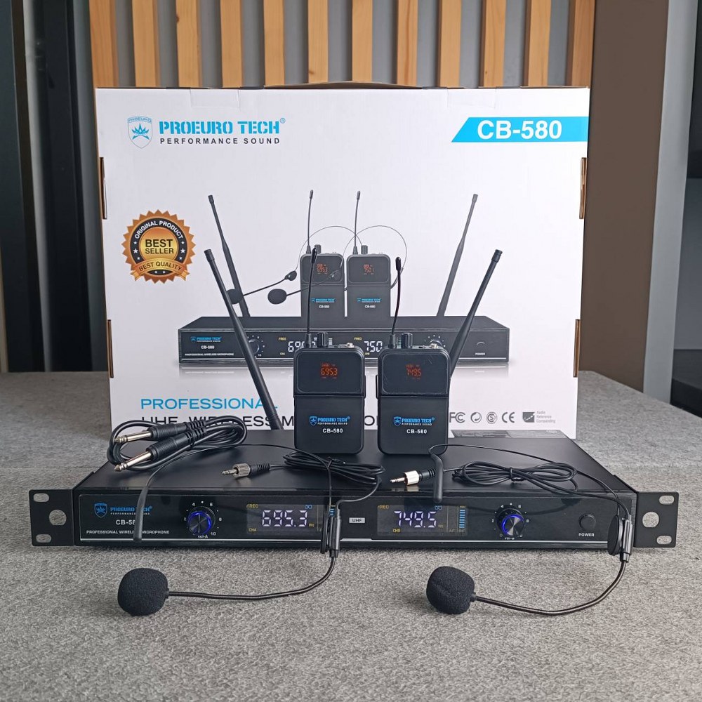 ไมค์ลอยแบบคาดหูคู่ ไมค์โครโฟนไร้สาย ; PROEURO TECH / CB-580