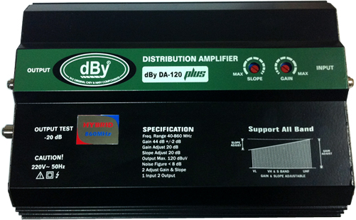 บูสเตอร์ขยายสัญญาณMATV 40-860 MHz VHF, FM, S-BAND, UHF, 44 dB ; dBy / DA120 PLUS