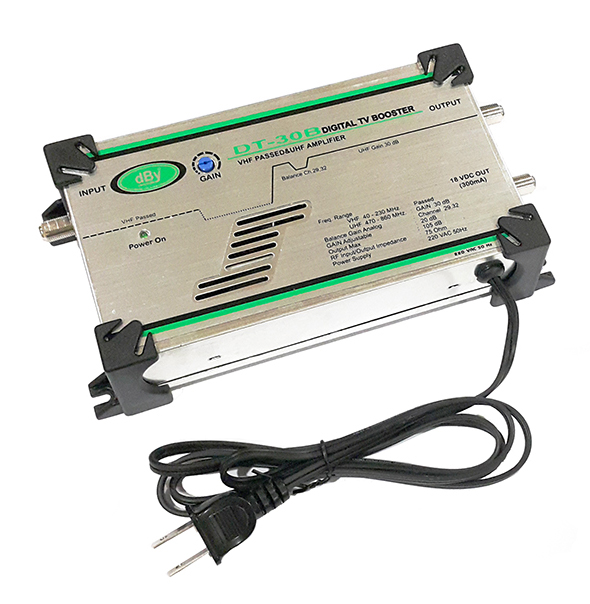 บูสเตอร์UHF 20-30 จุด (ขยายสัญญาณทีวีดิจิตอล, BOOSTER DIGITAL TV) ; DBY / DT30B