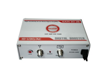 บูสเตอร์UHFขยยสัญญาณทีวีดิจิตอลเกนการขยาย 30 ดีบี ; IDEA SAT / ID-U30/AC